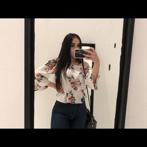 Off the Shoulder White floral top